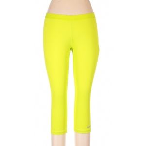 Nike neon yellow green running pants capri dri-fit